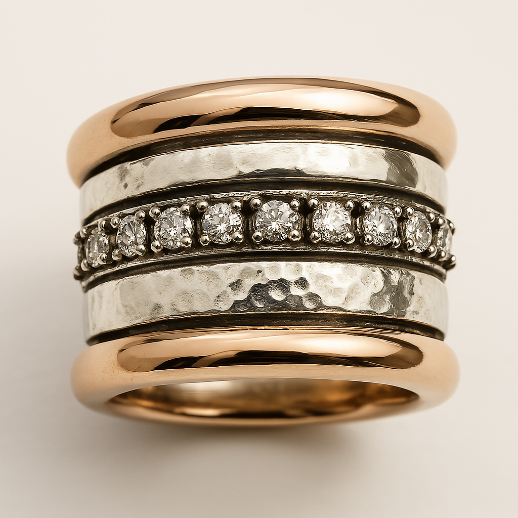 Vintage Lagdelt Tykk Guld Ring