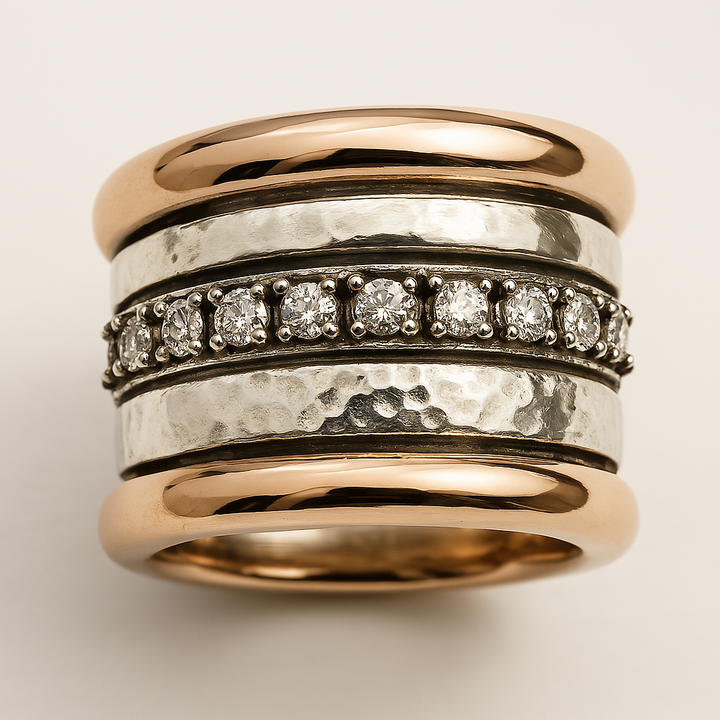 Vintage Lagdelt Tykk Guld Ring