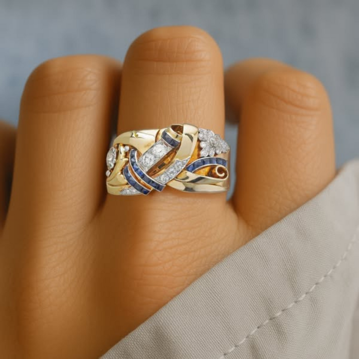 Guld Vintage Zirconia Ring