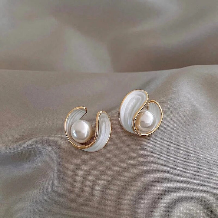 Antoinette Luxe Hvide Opal Øreringe
