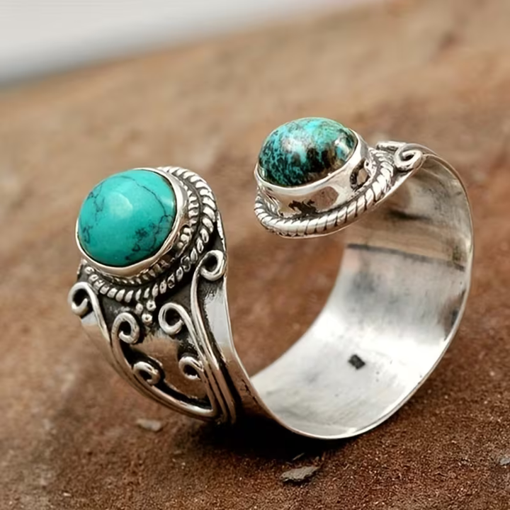 Vintage Boho Mosaik Ædelstensring