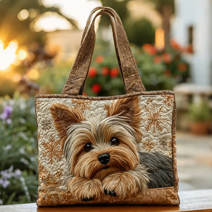 Lisa | Quilted Tote Bag med Motiv Yorkshire Terrier