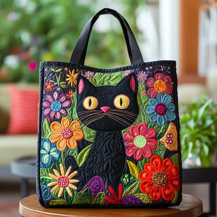 Babette | Quiltet Taske med Motiv Fortryllet Sort Kat