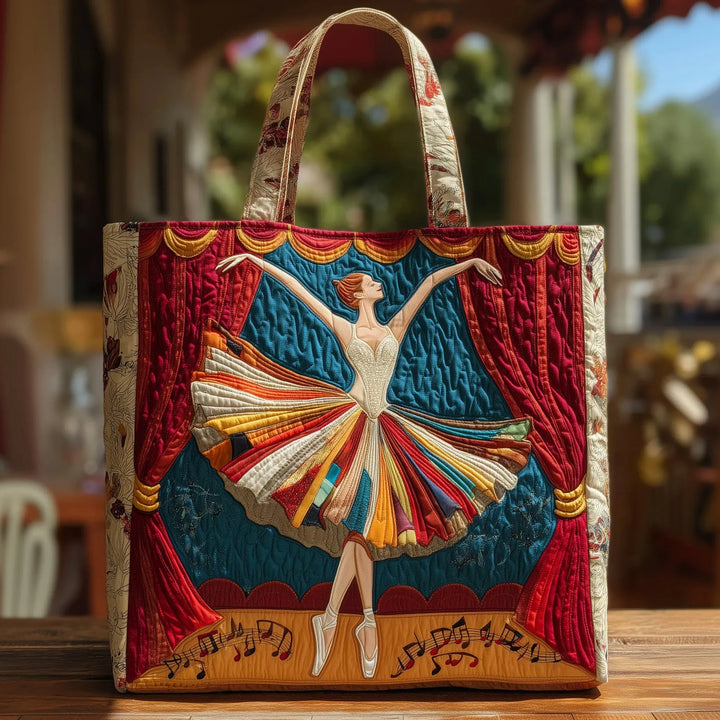 Emilia | Quilted Tote Bag med Motiv Elegant Ballerina