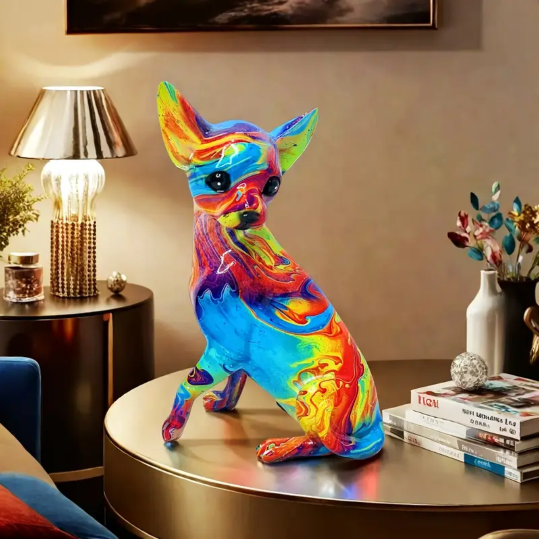 Vibrant Resin Chihuahua Bordlampe