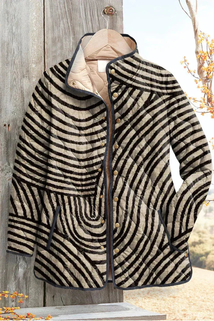 Dagmar | Gesteppet Jakke med Zebra-Striber