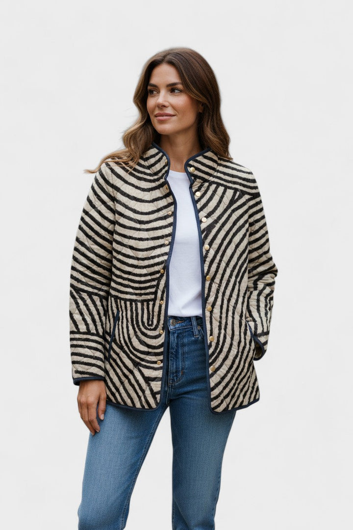 Dagmar | Gesteppet Jakke med Zebra-Striber