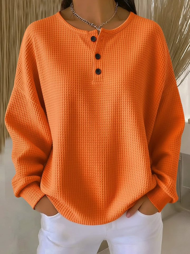 Greta | Enkelt Pullover i Vaffelstrik