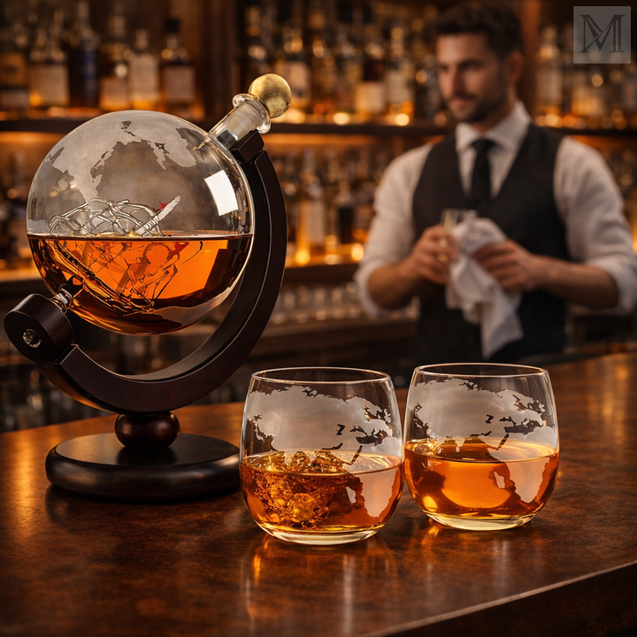 Karafka til whisky - Verdenskort Edition