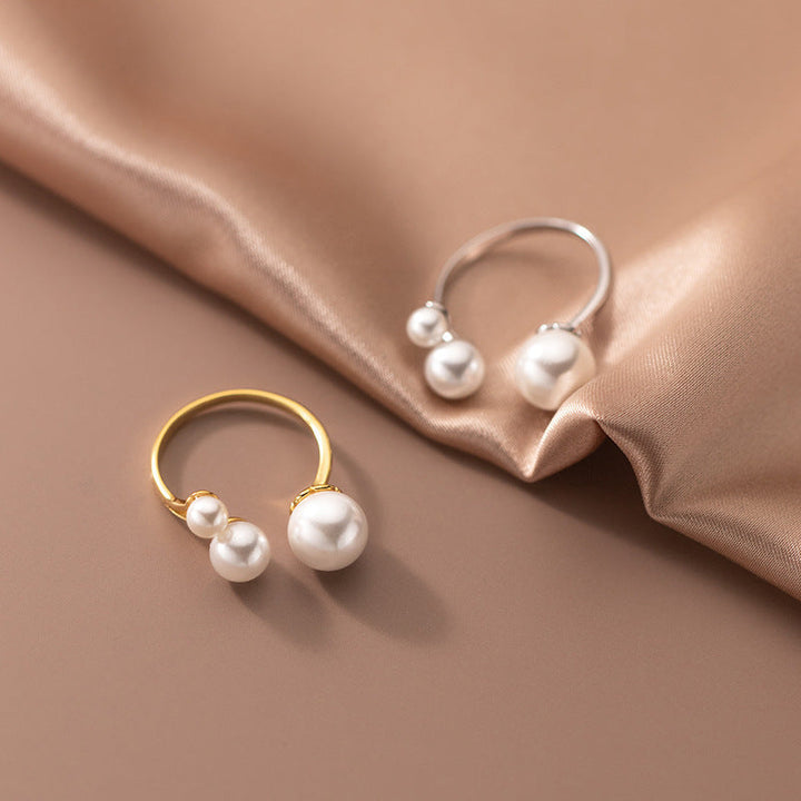Justerbar Triple Sødvandsperle Ring S925 Sølv