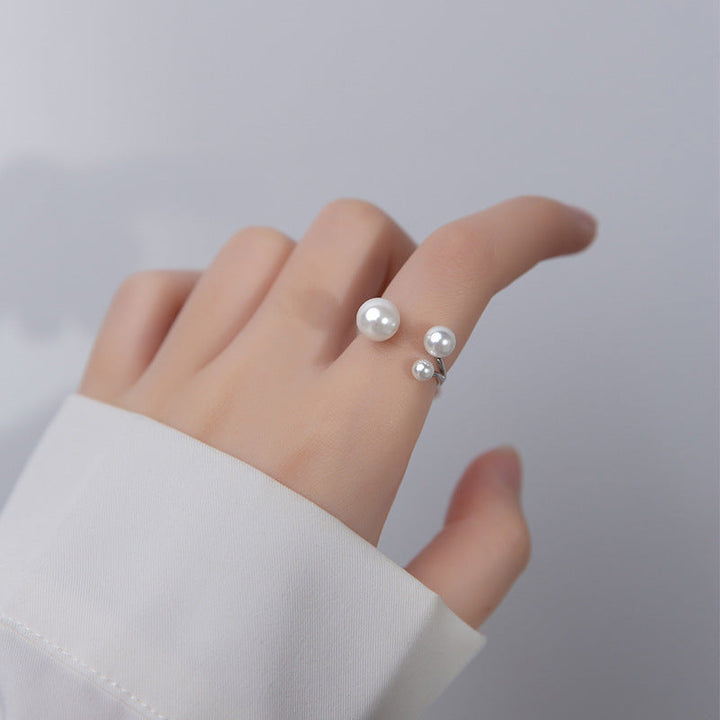 Justerbar Triple Sødvandsperle Ring S925 Sølv
