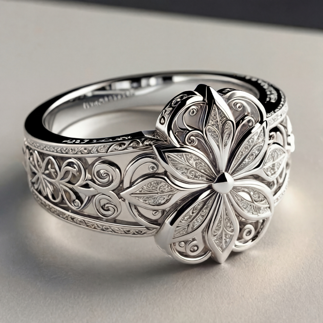 Blomst Zirconia Eksotisk Guld Ring