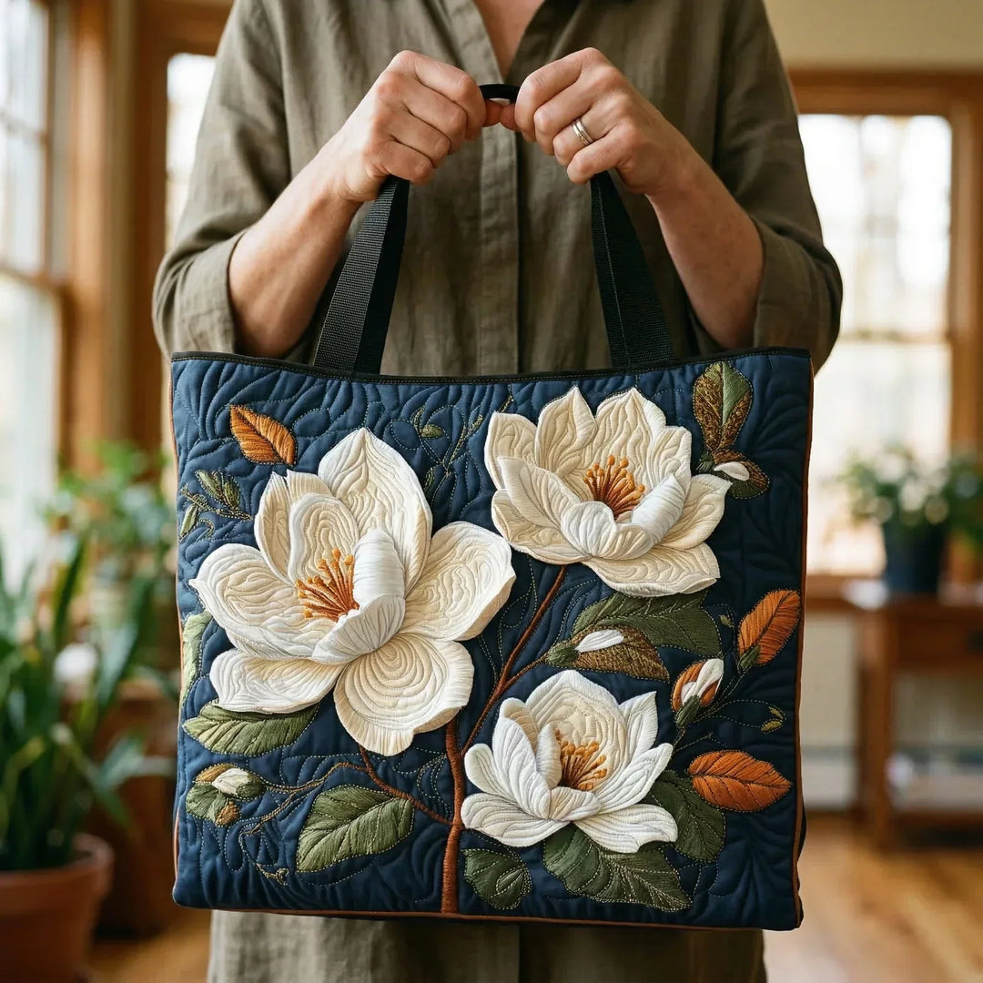 Felicitas | Gesteppet Taske med Motiv Blid Magnolia
