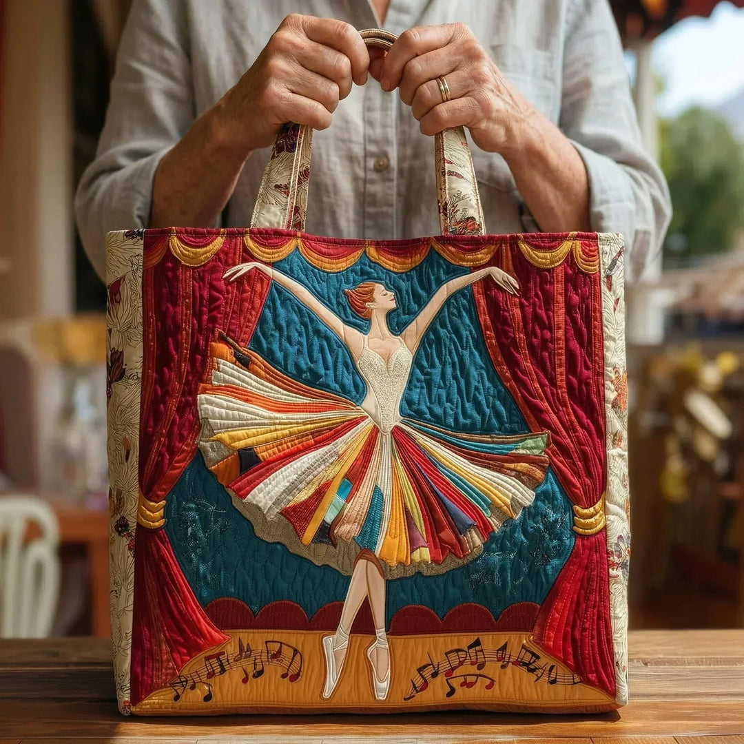 Emilia | Quilted Tote Bag med Motiv Elegant Ballerina