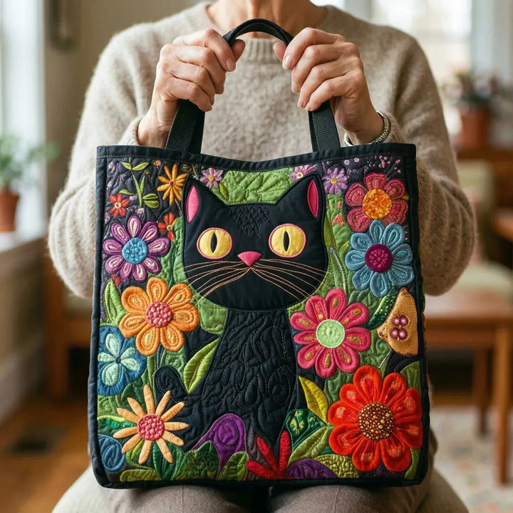 Babette | Quiltet Taske med Motiv Fortryllet Sort Kat