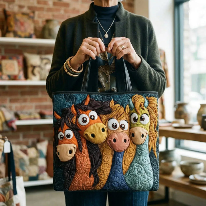 Carolin | Quiltet taske med motiv Legesyge ponyer