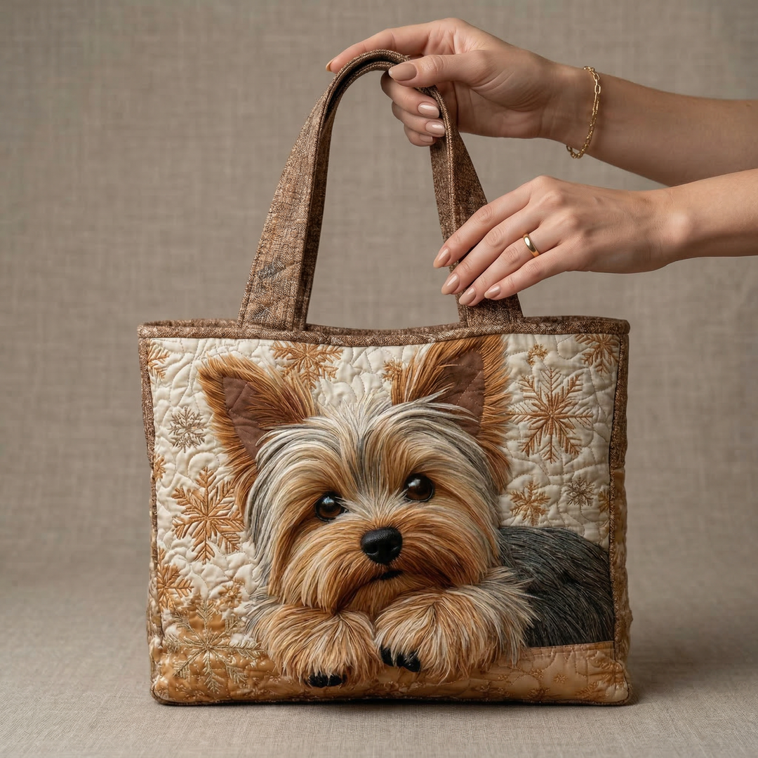Lisa | Quilted Tote Bag med Motiv Yorkshire Terrier