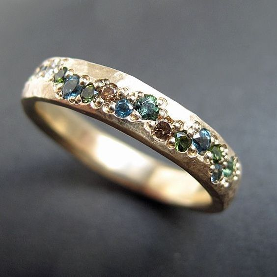 Vintage Guld Farverig Ring