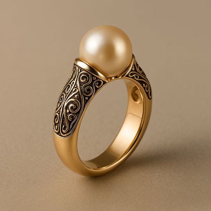 Vintage Perle Guld Ring