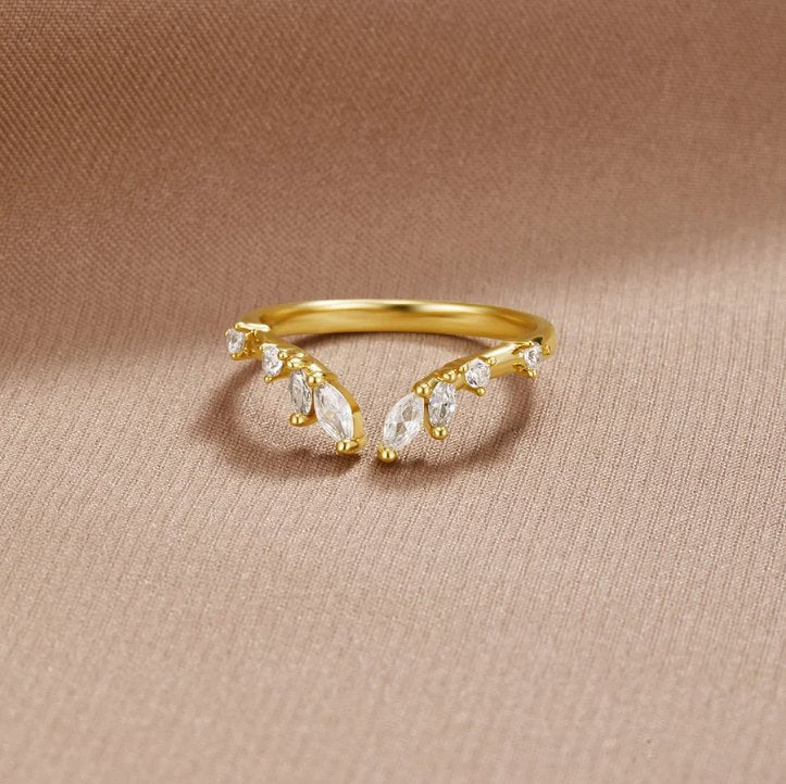 Fred - Krystal Guld Vinstok Ring
