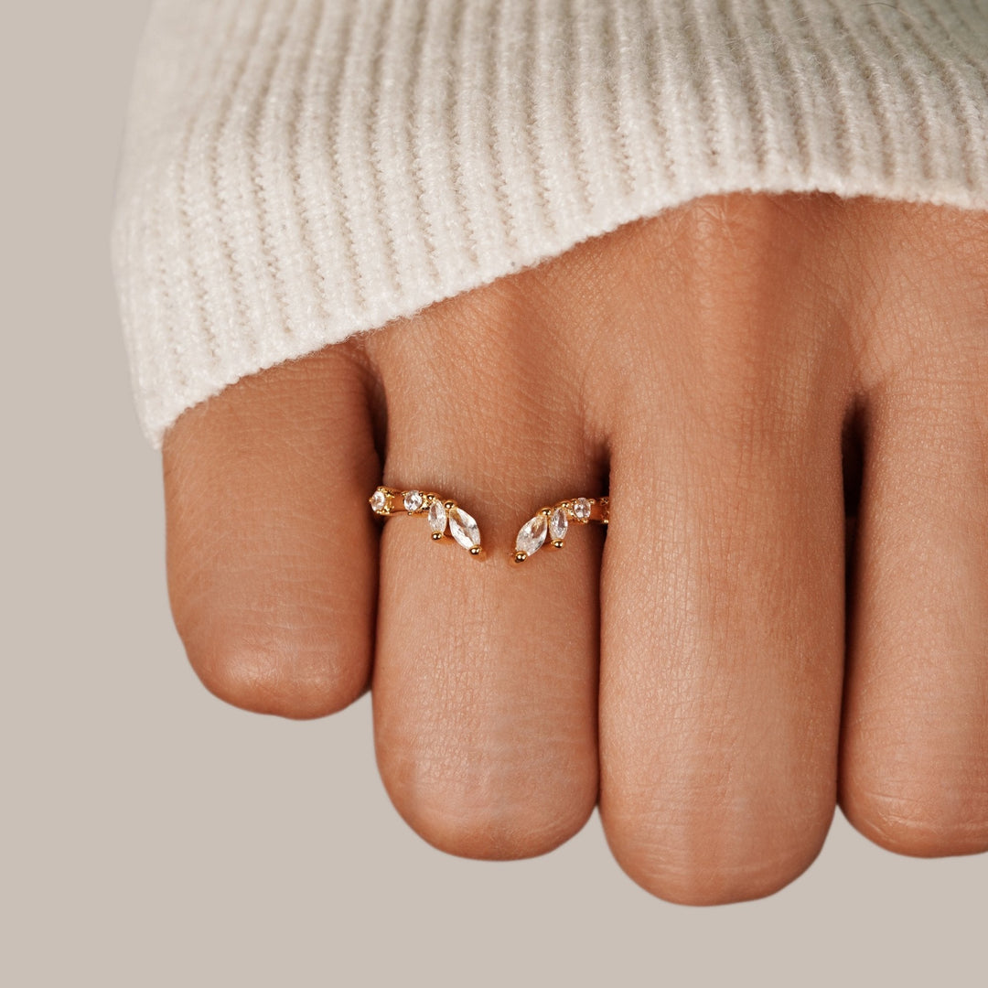 Fred - Krystal Guld Vinstok Ring