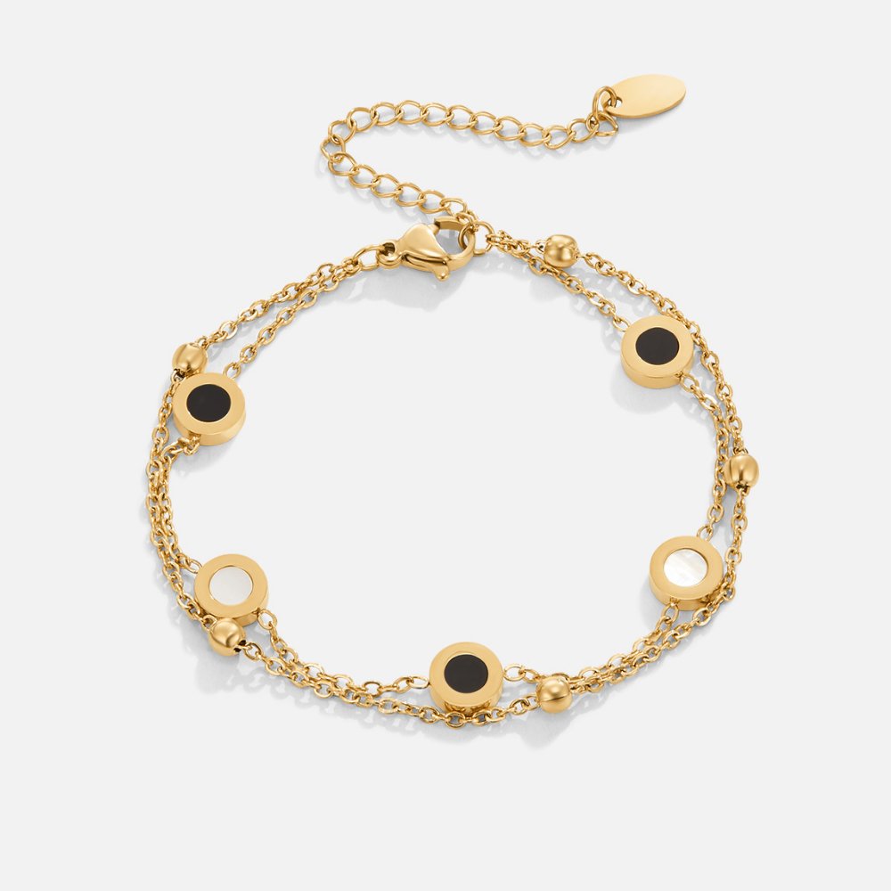 Onyx & Hvid Sten Armbånd