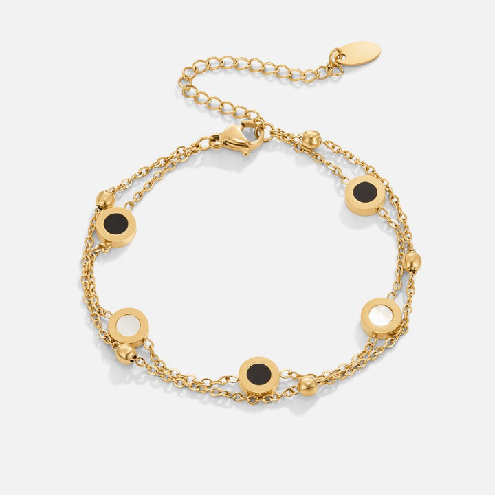 Onyx & Hvid Sten Armbånd