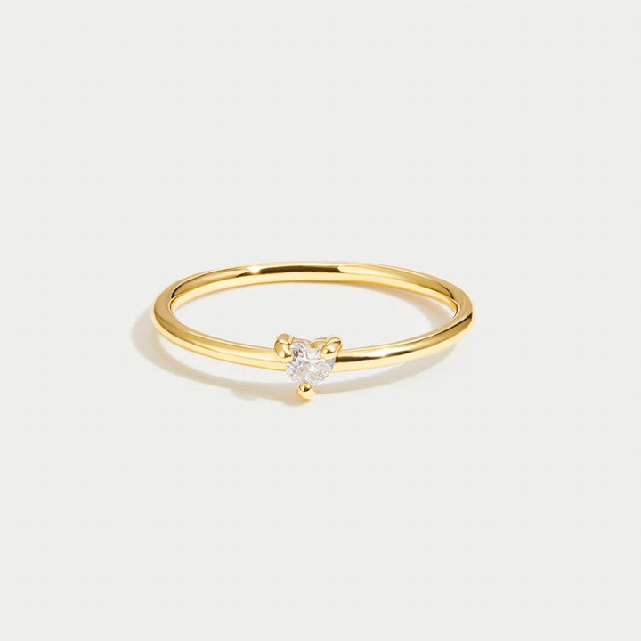Kærlighed - Krystal Hjerte Ring